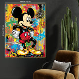 90S Love With The Mickey Cotton Canvas Wall Painting
