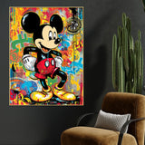 90S Love With The Mickey Cotton Canvas Wall Painting