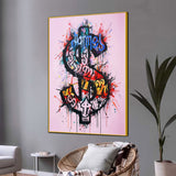 Dollar Sign Of Richie Graffiti Cotton Canvas Wall Painting