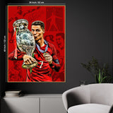 Euro Cup 2016 Winner CR7 Cotton Canvas Wall Painting