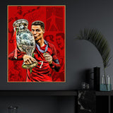 Euro Cup 2016 Winner CR7 Cotton Canvas Wall Painting