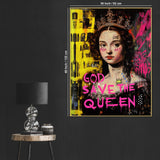 God Save the Queen Abstract Cotton Canvas Wall Painting