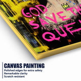 God Save the Queen Abstract Cotton Canvas Wall Painting