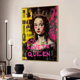God Save the Queen Abstract Cotton Canvas Wall Painting