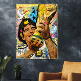 Golden Glory The King Maradona Triumph Cotton Canvas Wall Painting