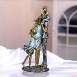 Golden Harmony Family Sculpture Resin Table Decoration Showpiece