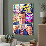 Greed Is Good DiCaprio Graffiti Cotton Canvas Wall Painting