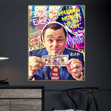 Greed Is Good DiCaprio Graffiti Cotton Canvas Wall Painting