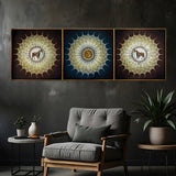 Horses Grace Crystal Glass Premium Painting Set Of 3