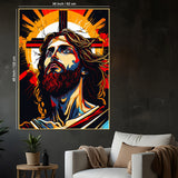 Jesus  The Redeemer Abstract Art Cotton Canvas Wall Painting