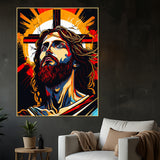 Jesus  The Redeemer Abstract Art Cotton Canvas Wall Painting