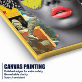 Lady Floral Beauty Butterfly & Bloom Cotton Canvas Wall Painting