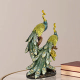 Majestic Peacock Couple Resin Decorative Showpiece