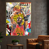 Mascot The Chicago Bulls Graffiti Style Cotton Canvas Wall Painting