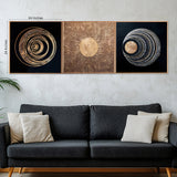 Milky Way Galaxy Pattern Framed Crystal Glass Painting Set Of 3