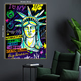 New York Dreamscape Graffiti Goddess Cotton Canvas Wall Painting