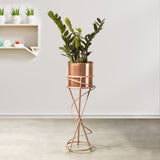 On Trend Abstract Ross Gold Stand & Ross Gold Finish Pot - Medium Size