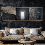 Reflective Illusion Pattern Crystal Glass Painting Set Of 3