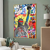 Statue of Liberty Streat Art Cotton Canvas Wall Painting