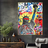 Statue of Liberty Streat Art Cotton Canvas Wall Painting