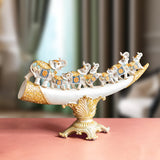 The Asian Royal Elephant Family Table Decoration Showpiece