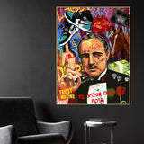 The Real Godfather Marlon Brando Cotton Canvas Wall Painting