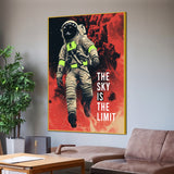 The Sky Is The Limit Astronaut Space Art Cotton Canvas Wall Painting