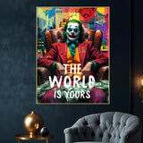 The World is Your Jocker Graffiti Cotton Canvas Wall Painting