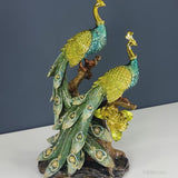 Majestic Peacock Couple Resin Decorative Showpiece