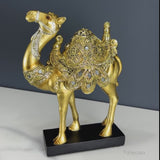 Royal Golden Camel Figurine Resin Table Decoration Showpiece