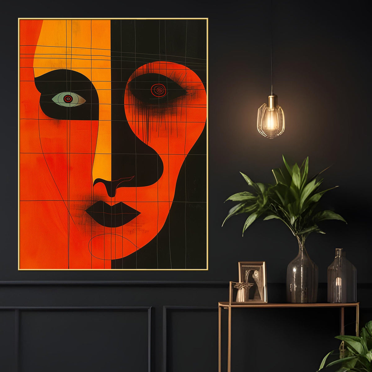 Abstract Face Mindset Is Everything Cotton Canvas Wall Painting