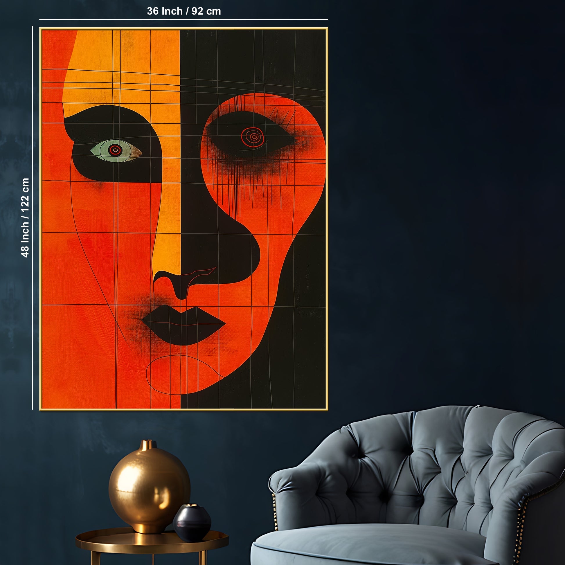 Abstract Face Mindset Is Everything Cotton Canvas Wall Painting