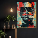 Abstract Man With The Sunglasses Cotton Canvas Wall Painting