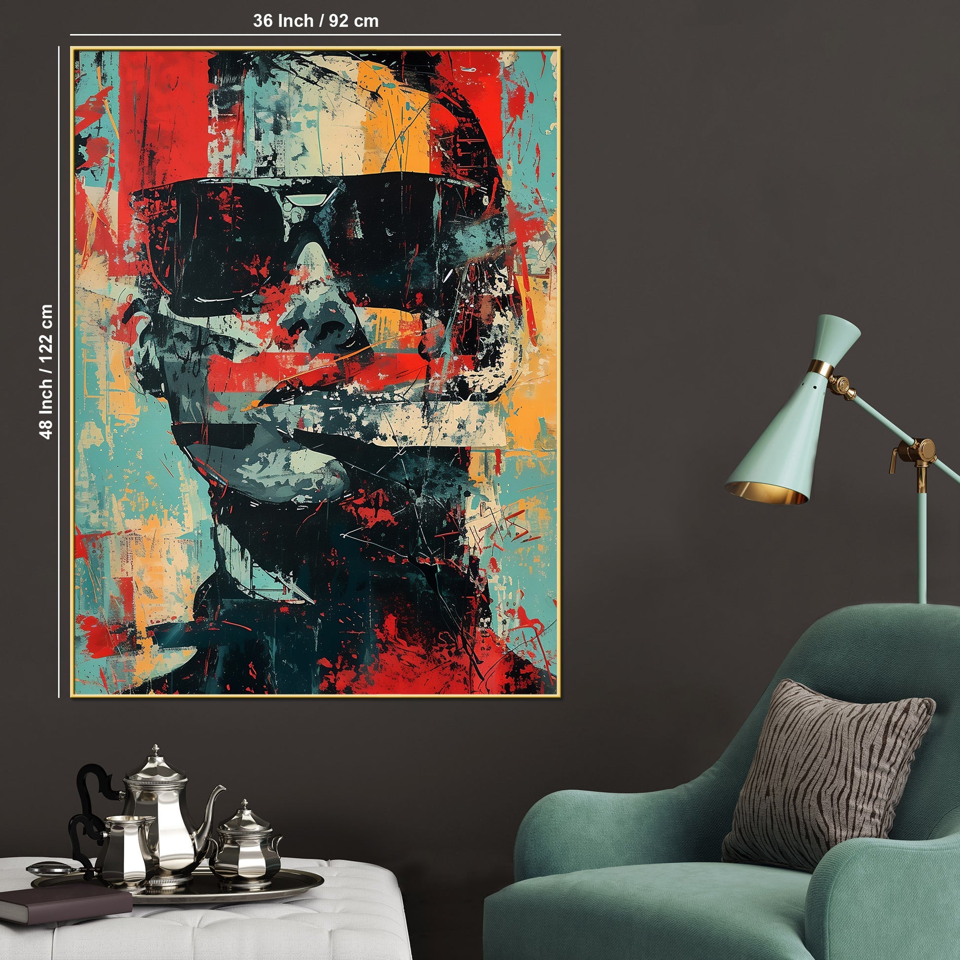 Abstract Man With The Sunglasses Cotton Canvas Wall Painting