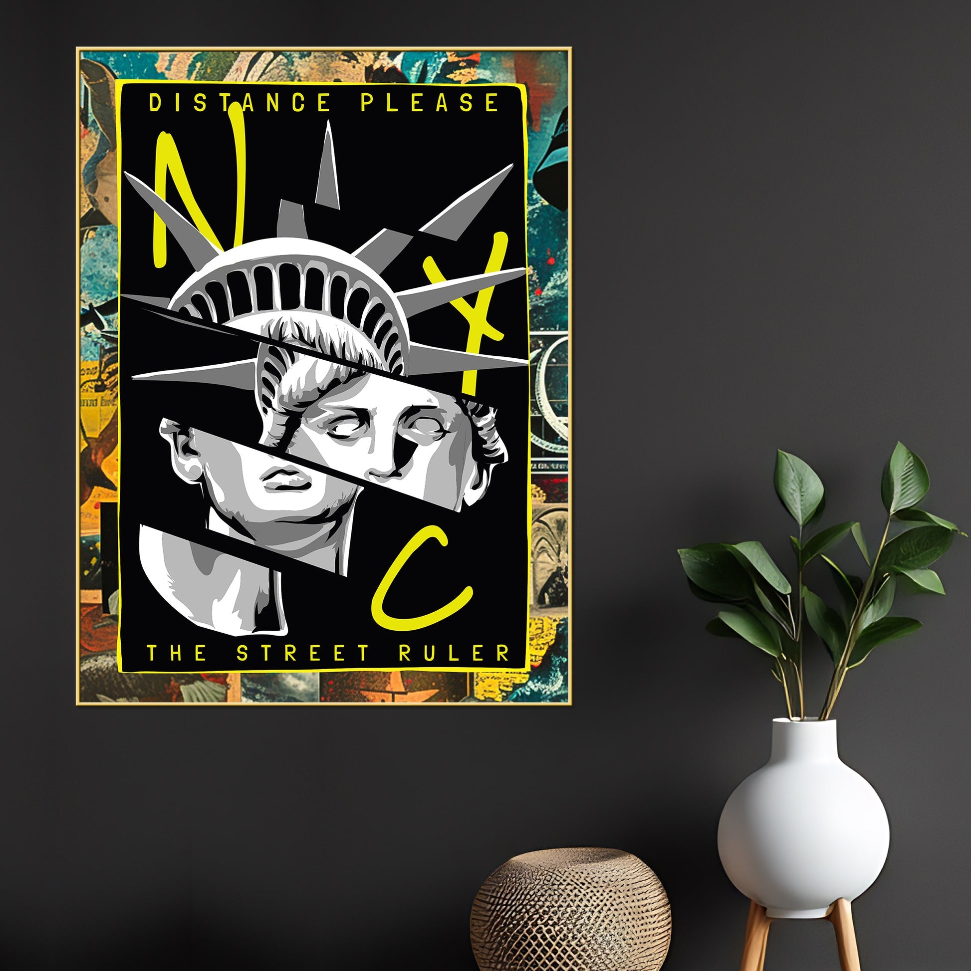 Abstract NYC The Street Ruler Canvas Wall Painting