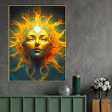Amaterasu Goddess Of The Sun Fiery Aura Cotton Canvas Wall Painting