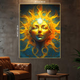 Amaterasu Goddess Of The Sun Fiery Aura Cotton Canvas Wall Painting
