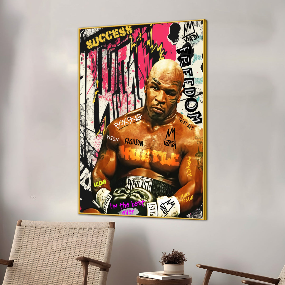 Baddest Man On The Planet Brutal Mike Tyson Cotton Canvas Wall Paintin