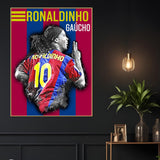 Barcelona Legend Ronaldinho Gaúcho Cotton Canvas Wall Painting