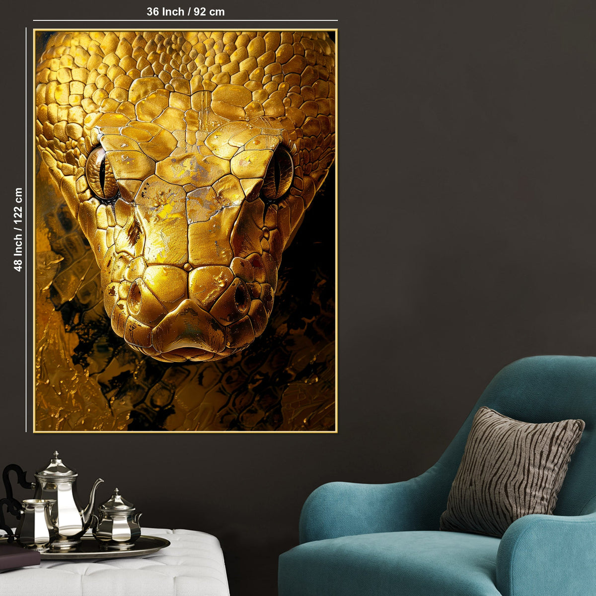 Be Danger Be Expensive Luxurious Snake Cotton Canvas Wall Painting