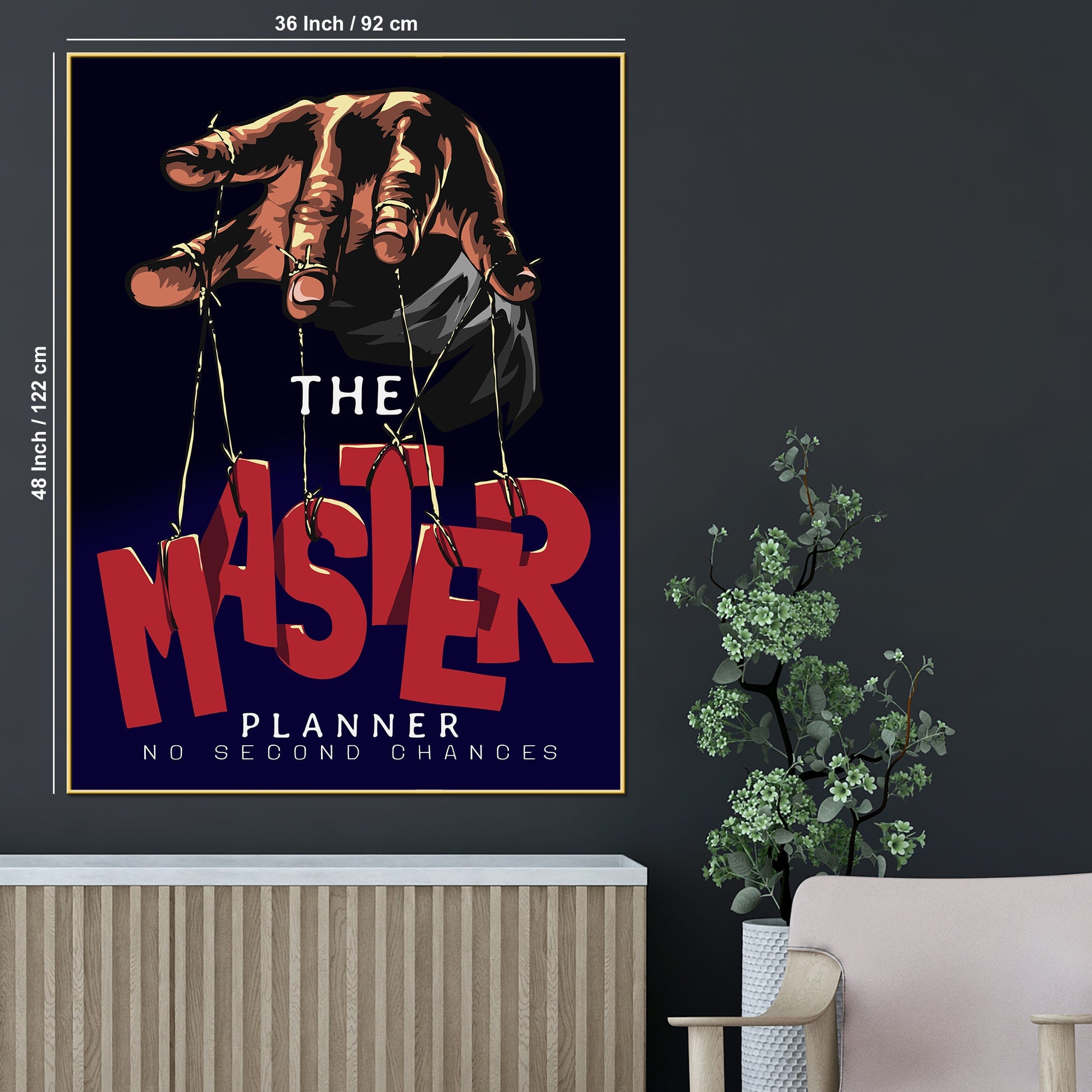 Best Plan Or No Plan Bold Puppet Hand Cotton Canvas Wall Painting
