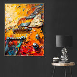 Bold Brushstroke Of The Guitar Cotton Canvas Wall Painting