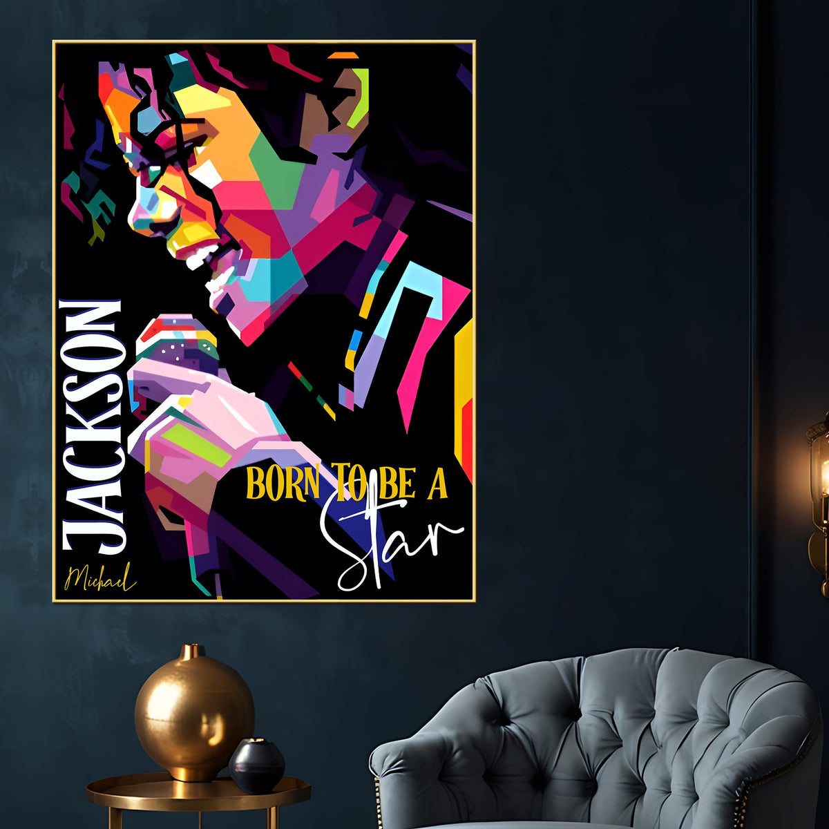 Born To Be Star MJ Abstract Art Cotton Canvas Wall Painting