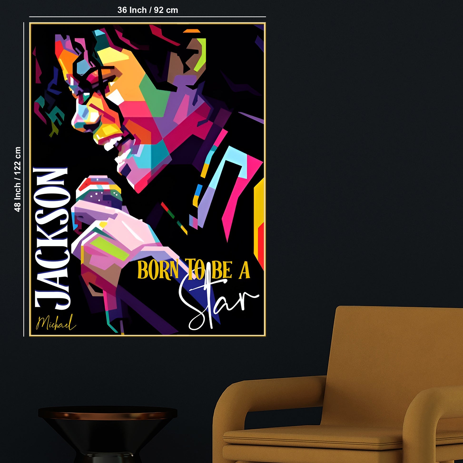 Born To Be Star MJ Abstract Art Cotton Canvas Wall Painting