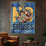 Boss Hand No Excuses No Limits Cotton Canvas Wall Painting