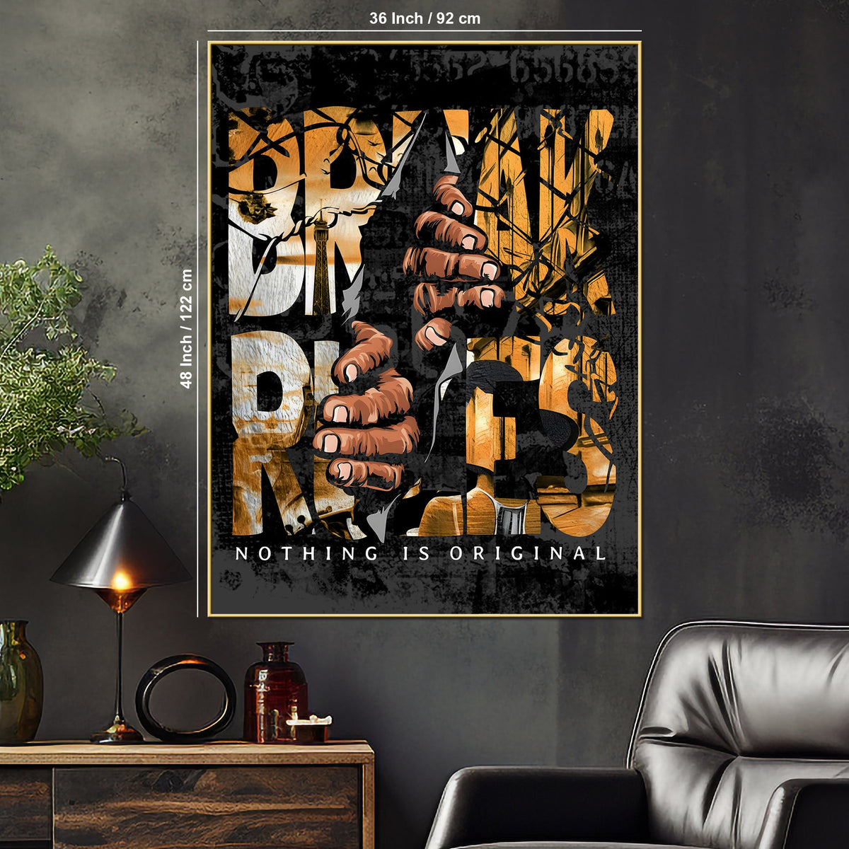 Break The Rule Or Make The Rule Bold Urban Cotton Canvas Wall Painting