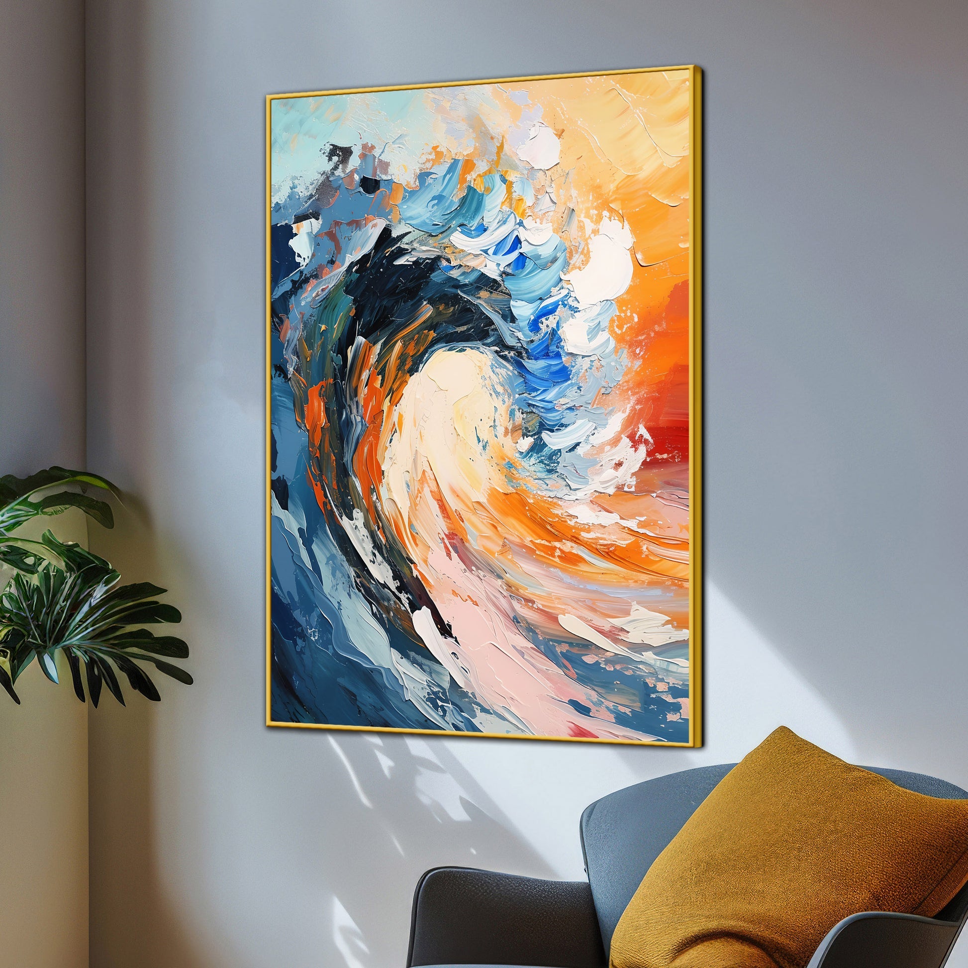 Brine Of The Ocean Abstract Cotton Canvas Wall Painting