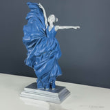 Elegant Blue Dress Dancing Girl Statue Table Decoration Showpiece