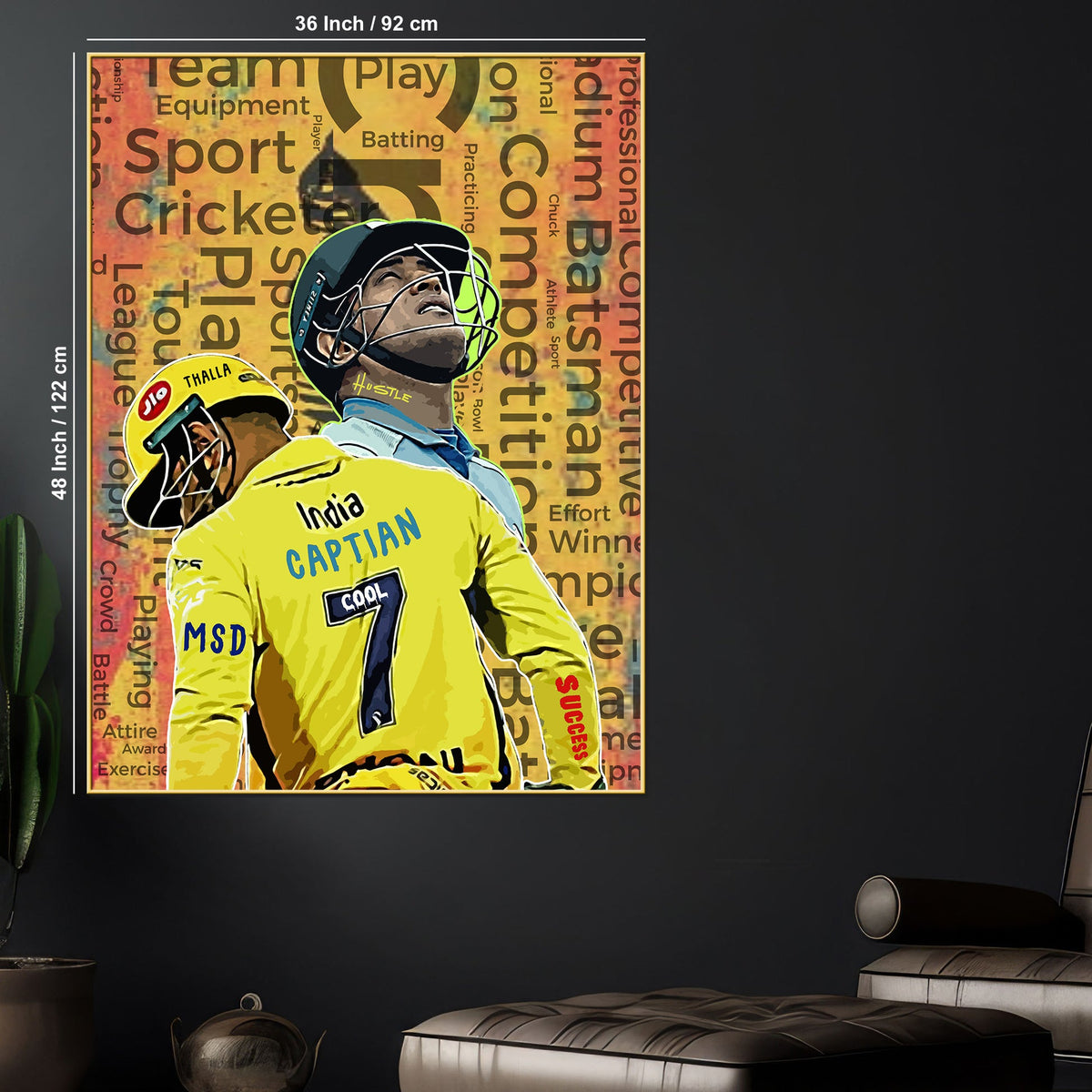 Captain Of 7 Seas MS Dhoni Cotton Canvas Wall Painting