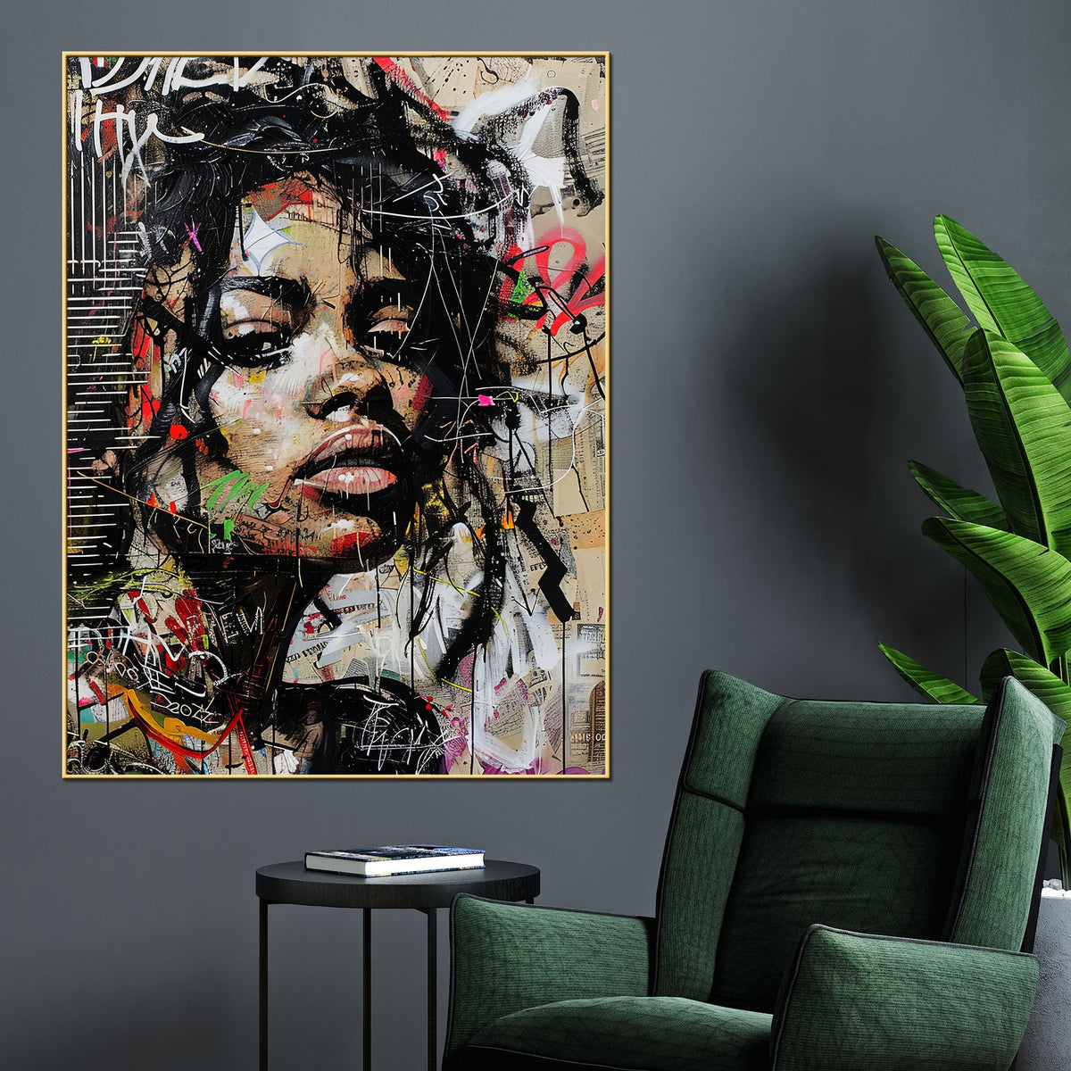City Muse Street Queen Graffiti Cotton Canvas Wall Painting